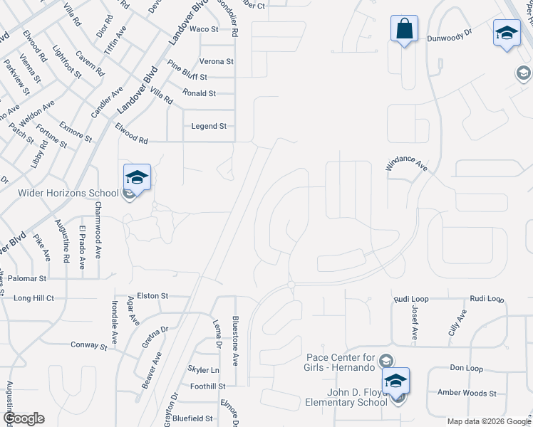 map of restaurants, bars, coffee shops, grocery stores, and more near 12293 Chastain Street in Spring Hill