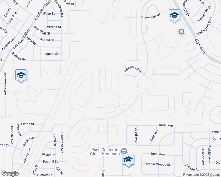 map of restaurants, bars, coffee shops, grocery stores, and more near 3611 Windance Ave in Spring Hill