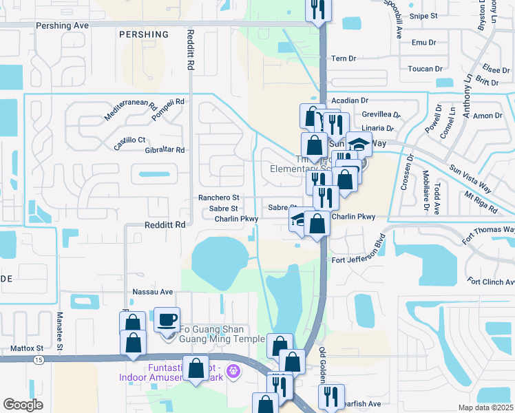 map of restaurants, bars, coffee shops, grocery stores, and more near 4510 Dalton Avenue in Orlando