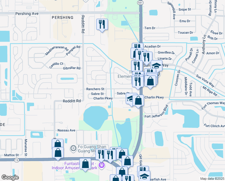 map of restaurants, bars, coffee shops, grocery stores, and more near 4510 Dalton Avenue in Orlando