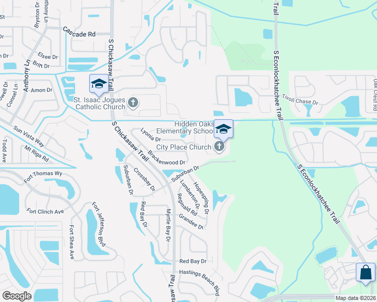 map of restaurants, bars, coffee shops, grocery stores, and more near 8828 Brackenwood Dr in Orlando