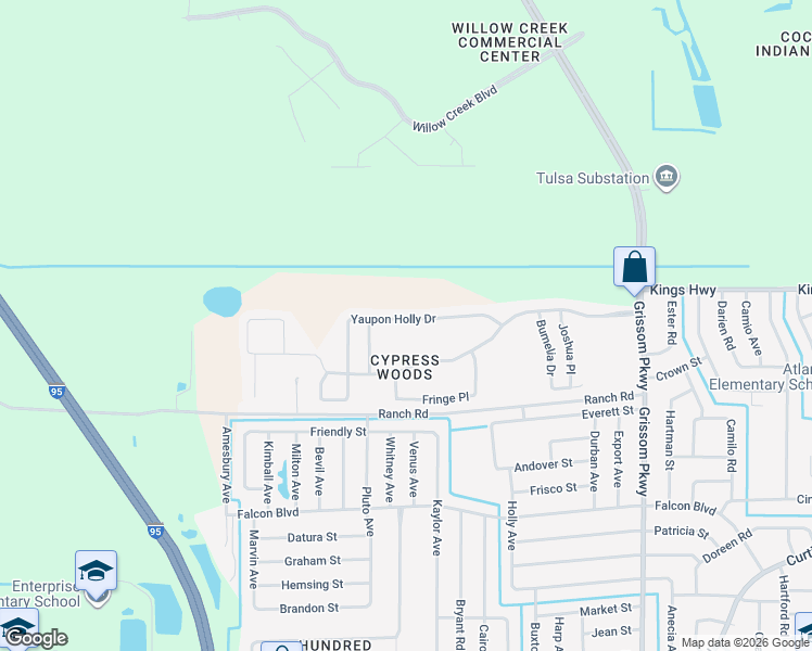 map of restaurants, bars, coffee shops, grocery stores, and more near 5383 Yaupon Holly Drive in Cocoa
