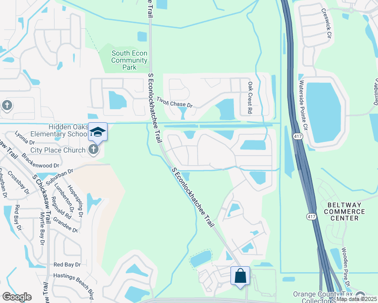 map of restaurants, bars, coffee shops, grocery stores, and more near 5115 Cedarleaf Lane in Orlando