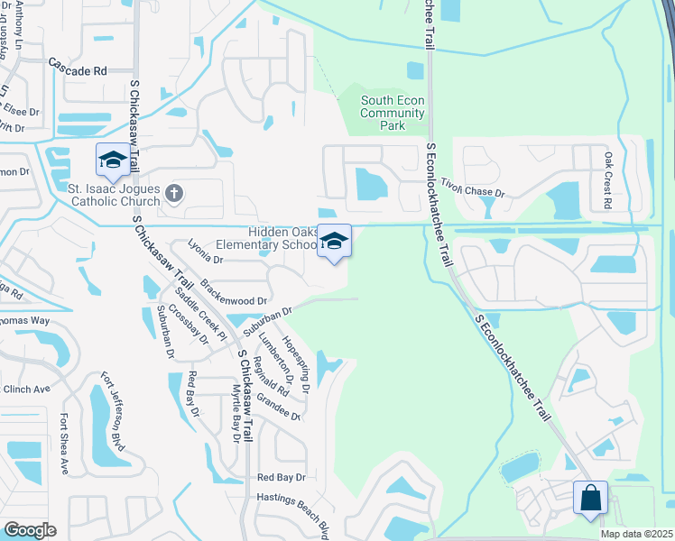 map of restaurants, bars, coffee shops, grocery stores, and more near 9051 Suburban Drive in Orlando