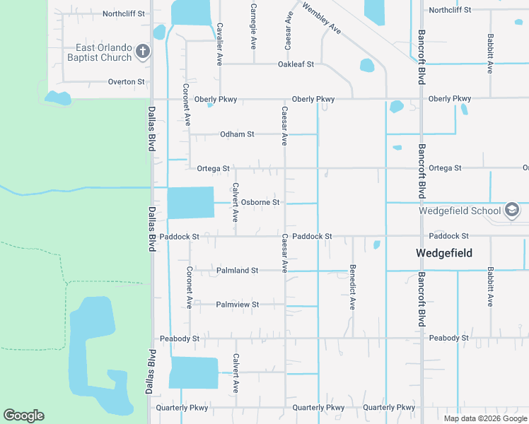 map of restaurants, bars, coffee shops, grocery stores, and more near 19331 Paddock Street in Orlando