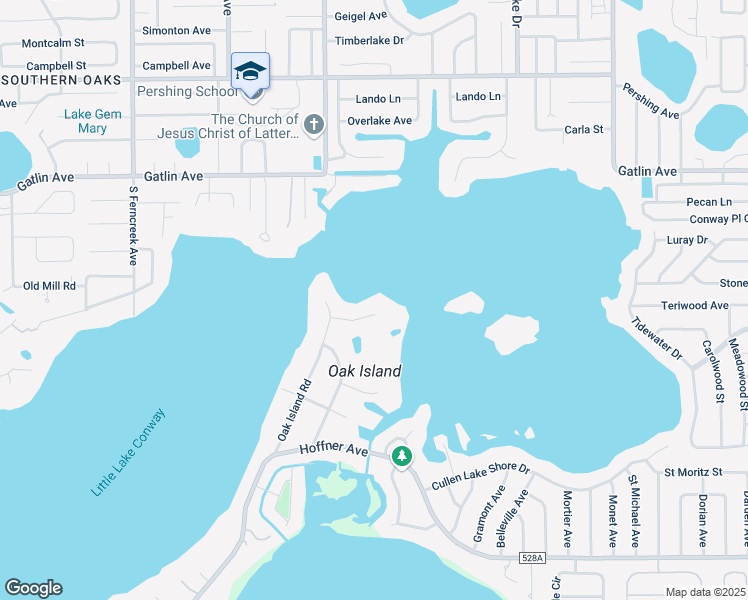 map of restaurants, bars, coffee shops, grocery stores, and more near 2550 Oak Island Pointe Road in Pine Castle
