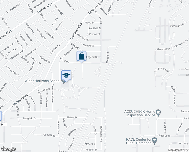 map of restaurants, bars, coffee shops, grocery stores, and more near 4187 Elwood Rd in Spring Hill