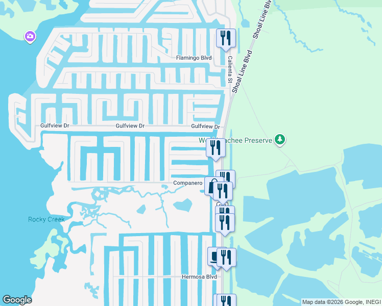 map of restaurants, bars, coffee shops, grocery stores, and more near 4268 Carlos Court in Hernando Beach