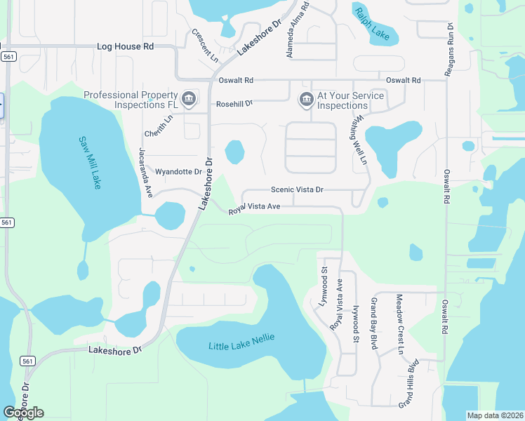map of restaurants, bars, coffee shops, grocery stores, and more near 9823 Royal Vista Avenue in Clermont