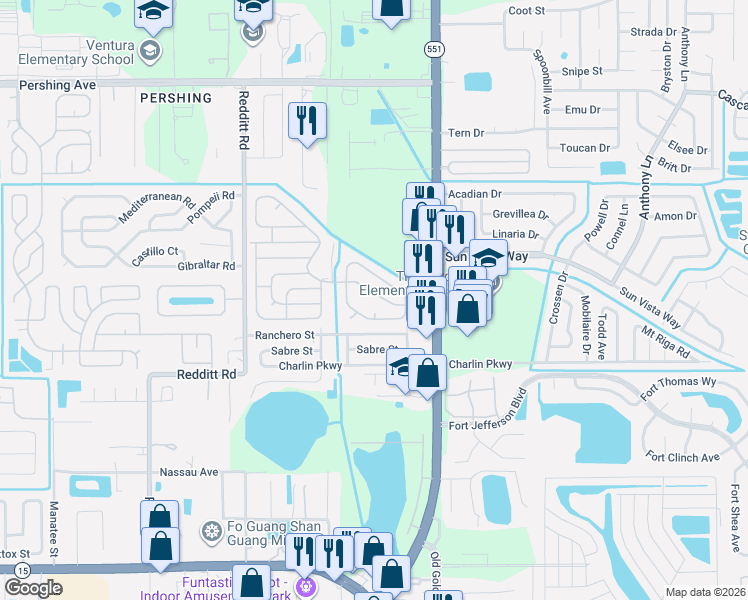 map of restaurants, bars, coffee shops, grocery stores, and more near 7424 Mai Tai Drive in Orlando
