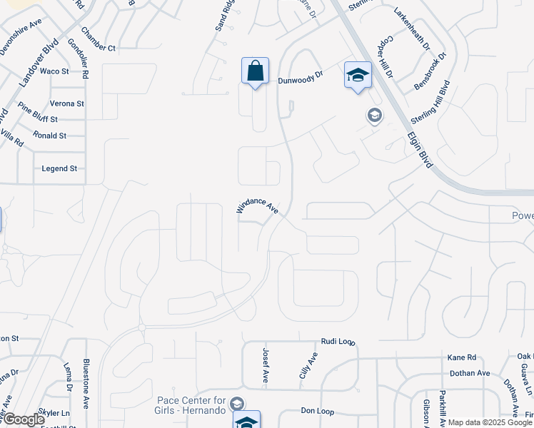 map of restaurants, bars, coffee shops, grocery stores, and more near 3897 Crossline Drive in Spring Hill