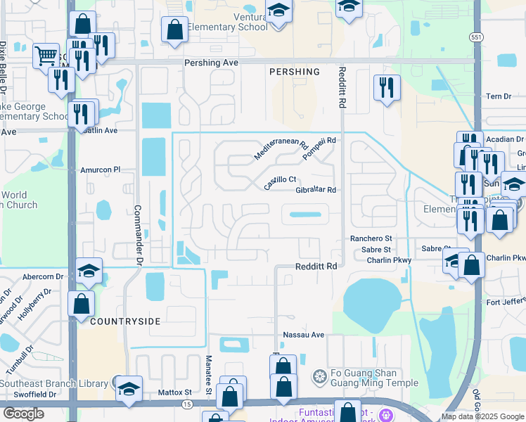 map of restaurants, bars, coffee shops, grocery stores, and more near 2856 Holster Way in Orlando