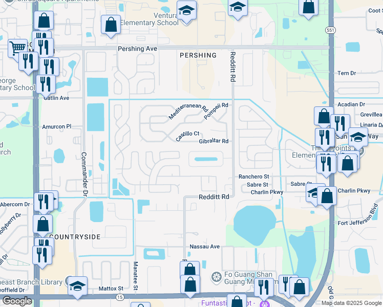 map of restaurants, bars, coffee shops, grocery stores, and more near 6713 Longmeade Lane in Orlando