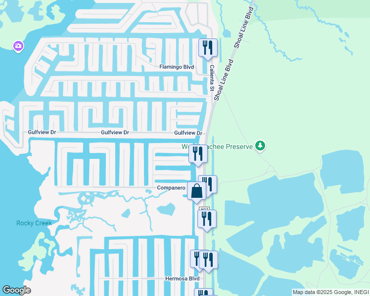 map of restaurants, bars, coffee shops, grocery stores, and more near 4398 Carlos Court in Hernando Beach