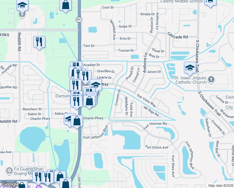 map of restaurants, bars, coffee shops, grocery stores, and more near 4324 Crossen Drive in Orlando