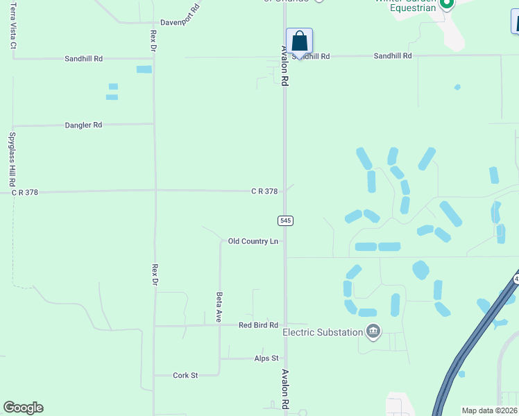 map of restaurants, bars, coffee shops, grocery stores, and more near 17077 Old Country Lane in Winter Garden