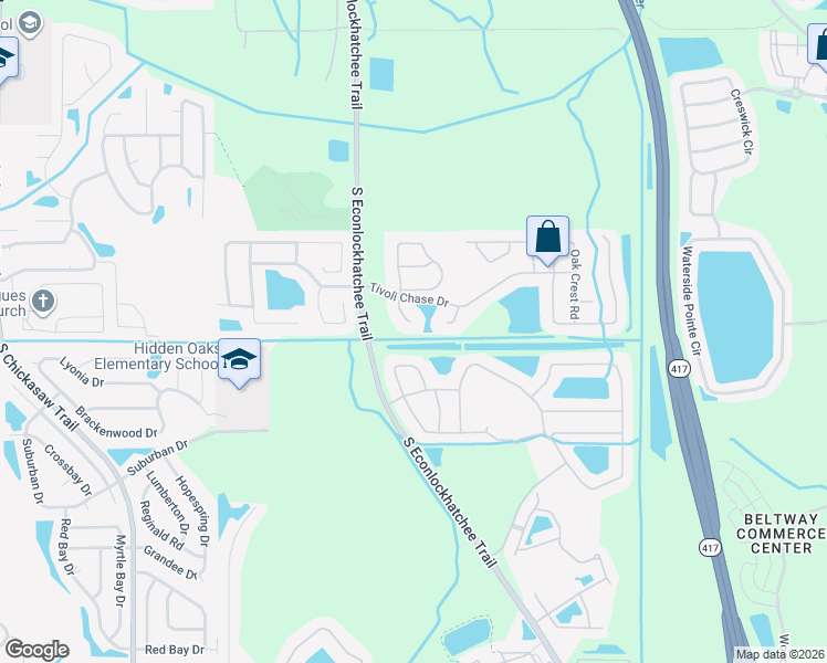 map of restaurants, bars, coffee shops, grocery stores, and more near 4936 Birch Stone Lane in Orlando