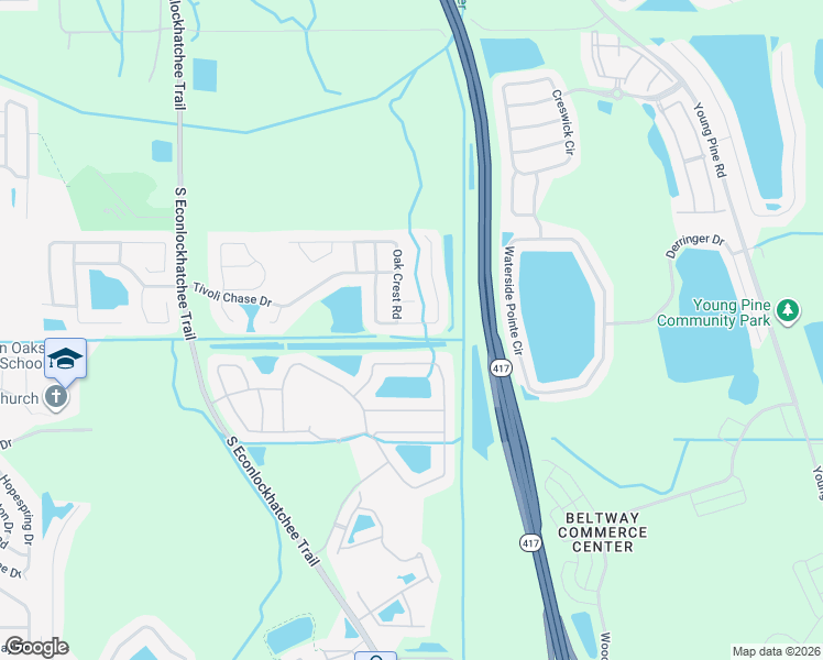 map of restaurants, bars, coffee shops, grocery stores, and more near 5040 Walnut Ridge Drive in Orlando