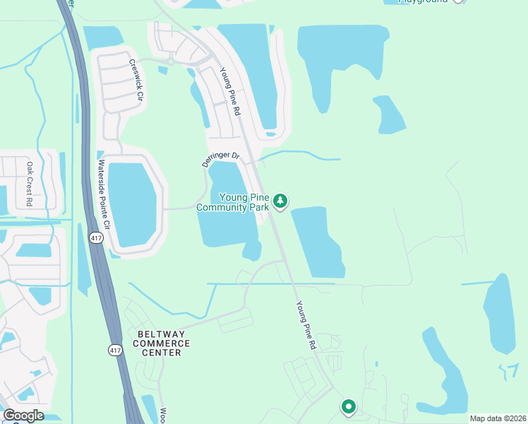 map of restaurants, bars, coffee shops, grocery stores, and more near 10931 Derringer Drive in Orlando