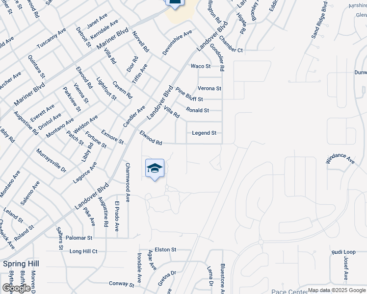map of restaurants, bars, coffee shops, grocery stores, and more near 4182 Courts Court in Spring Hill