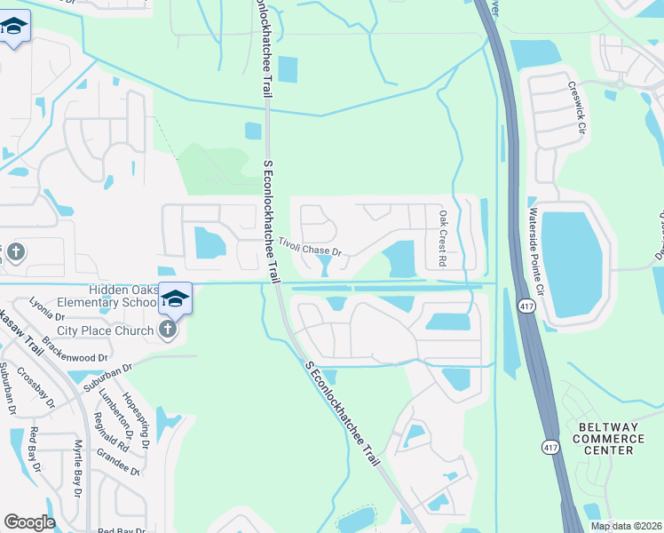 map of restaurants, bars, coffee shops, grocery stores, and more near 4940 Cyrilla Lane in Orlando