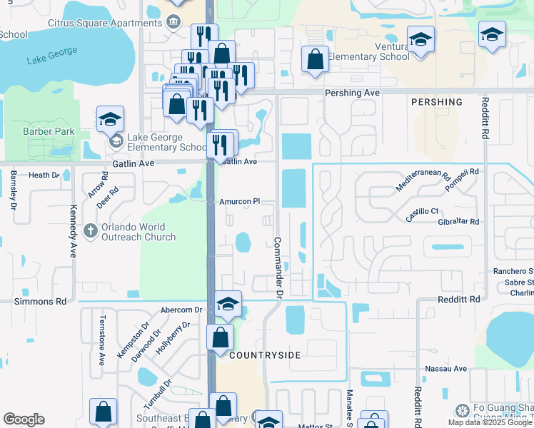 map of restaurants, bars, coffee shops, grocery stores, and more near 4922 Dockside Drive in Orlando