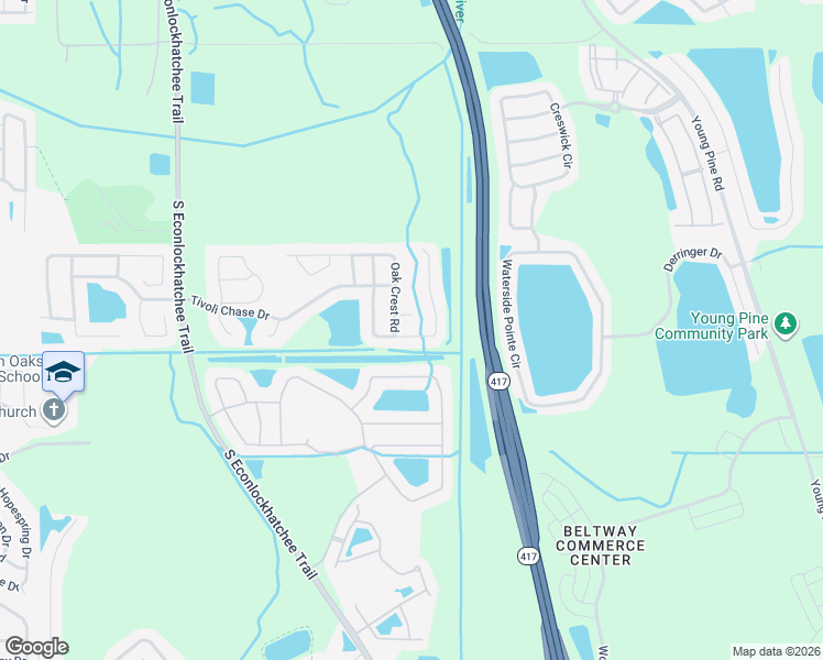 map of restaurants, bars, coffee shops, grocery stores, and more near 5040 Walnut Ridge Drive in Orlando
