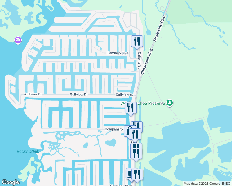 map of restaurants, bars, coffee shops, grocery stores, and more near 4025 Gulfview Dr in Hernando Beach