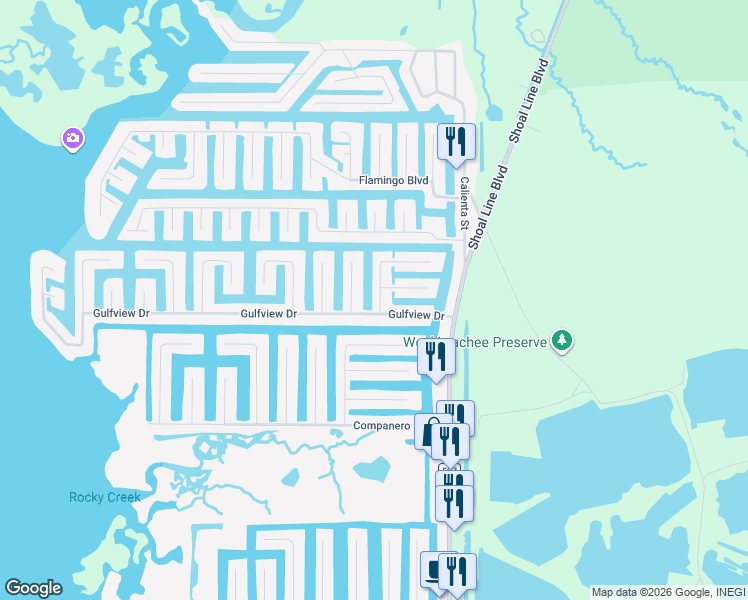map of restaurants, bars, coffee shops, grocery stores, and more near 4025 Gulfview Drive in Hernando Beach