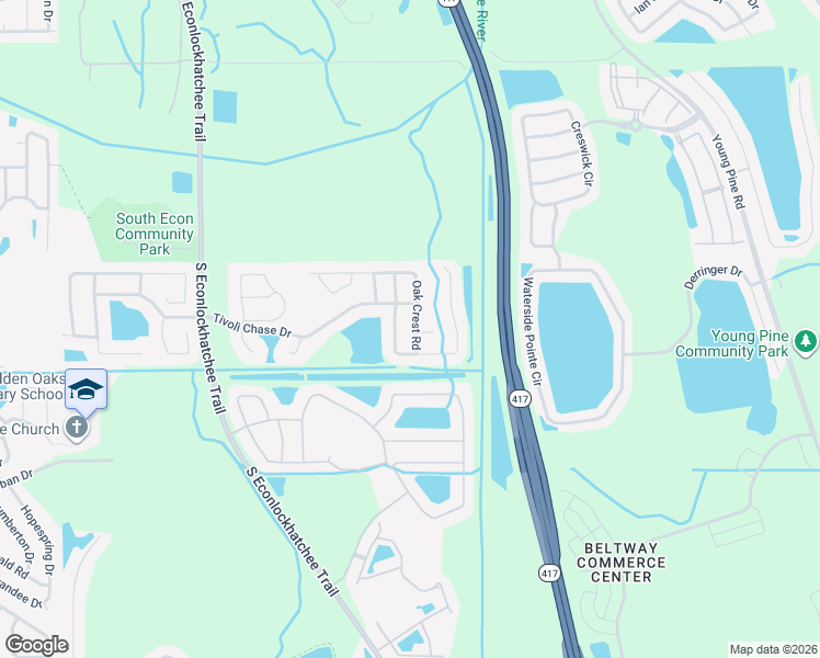 map of restaurants, bars, coffee shops, grocery stores, and more near 5194 Walnut Ridge Drive in Orlando