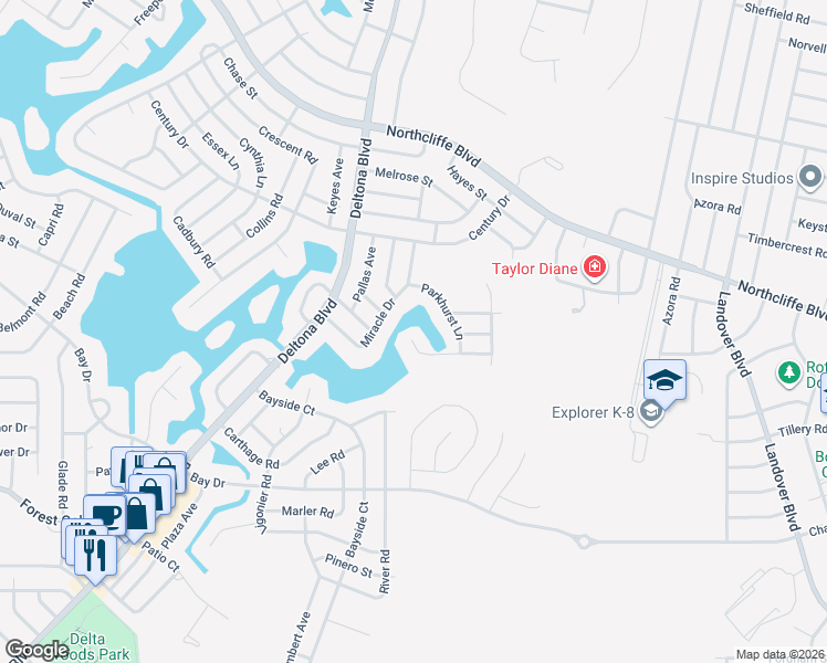 map of restaurants, bars, coffee shops, grocery stores, and more near 9440 Lakeview Court in Spring Hill