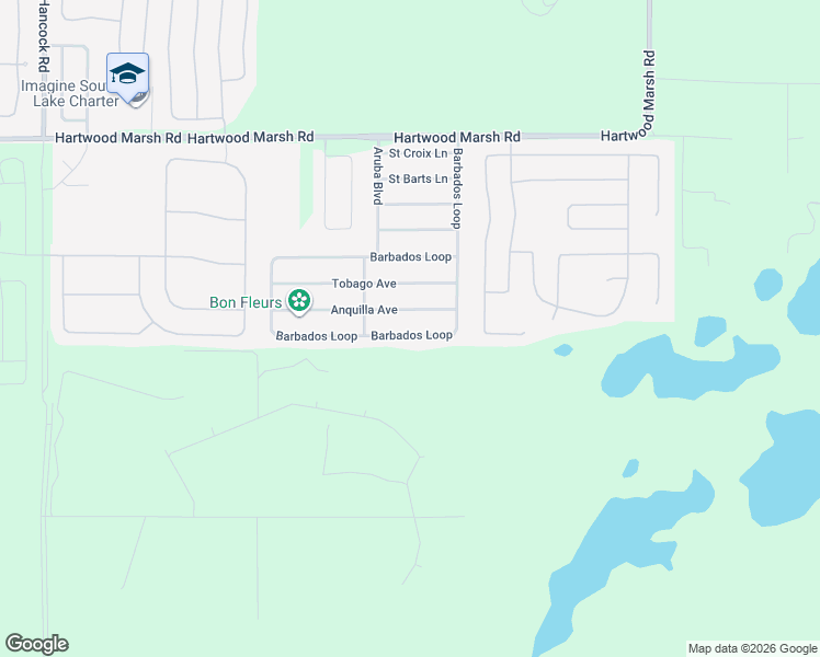map of restaurants, bars, coffee shops, grocery stores, and more near 4556 Barbados Loop in Clermont