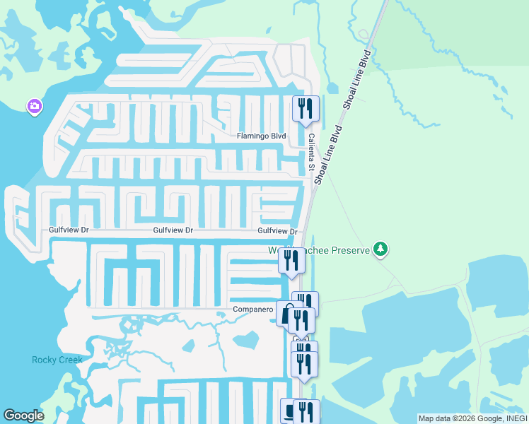 map of restaurants, bars, coffee shops, grocery stores, and more near 4292 Tahiti Drive in Hernando Beach