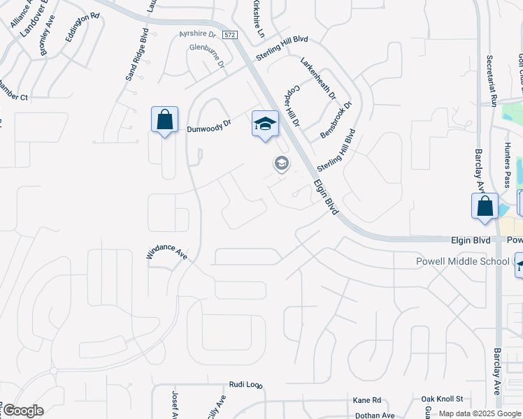 map of restaurants, bars, coffee shops, grocery stores, and more near 4055 Bramblewood Loop in Spring Hill