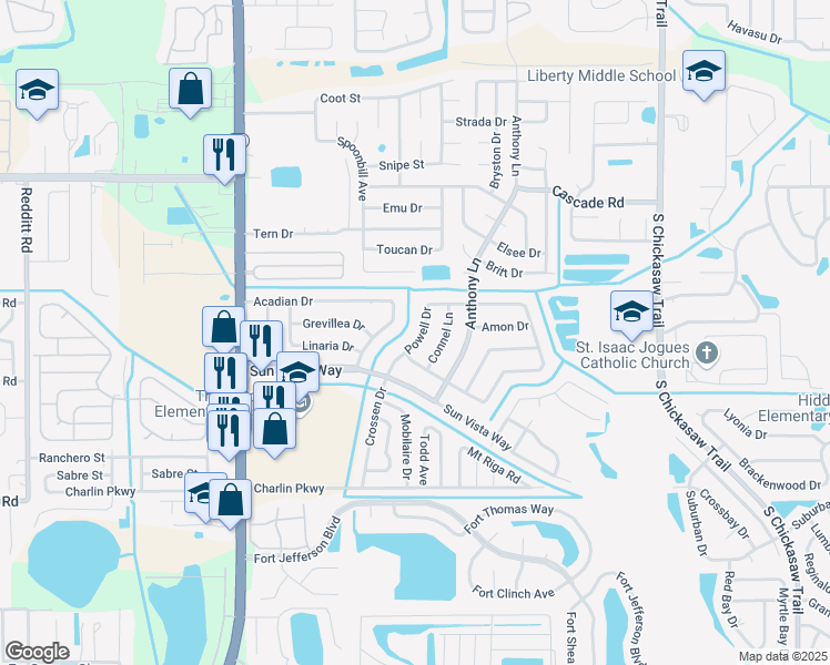 map of restaurants, bars, coffee shops, grocery stores, and more near 4128 Crossen Drive in Orlando