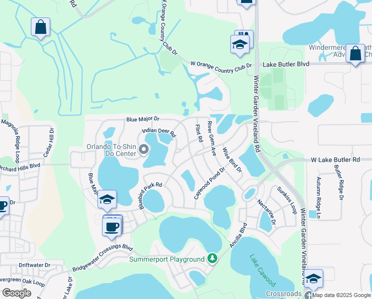 map of restaurants, bars, coffee shops, grocery stores, and more near 13942 Ivory Gardenia Avenue in Windermere