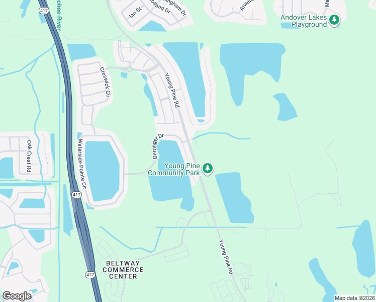 map of restaurants, bars, coffee shops, grocery stores, and more near 10837 Derringer Drive in Orlando