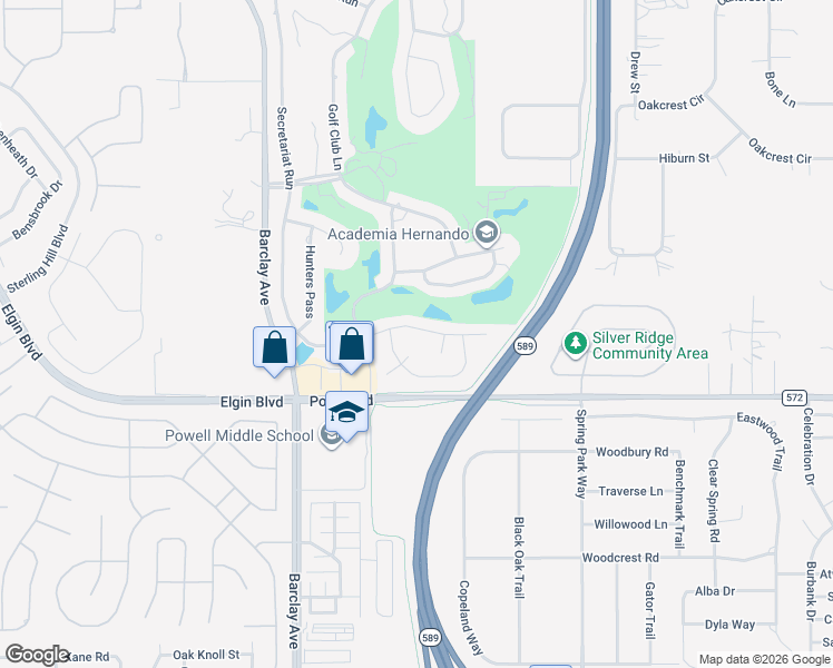 map of restaurants, bars, coffee shops, grocery stores, and more near 14446 Sterling Run in Brooksville
