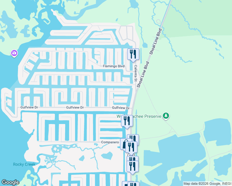 map of restaurants, bars, coffee shops, grocery stores, and more near 4292 Tahiti Drive in Hernando Beach