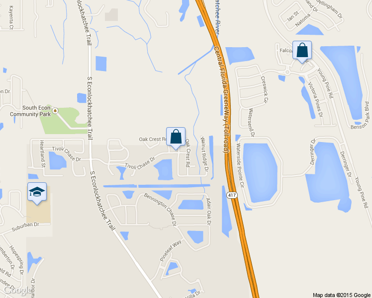 map of restaurants, bars, coffee shops, grocery stores, and more near 9978 Tivoli Chase Drive in Orlando
