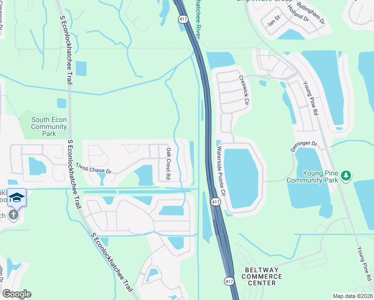 map of restaurants, bars, coffee shops, grocery stores, and more near 4805 Walnut Ridge Drive in Orlando