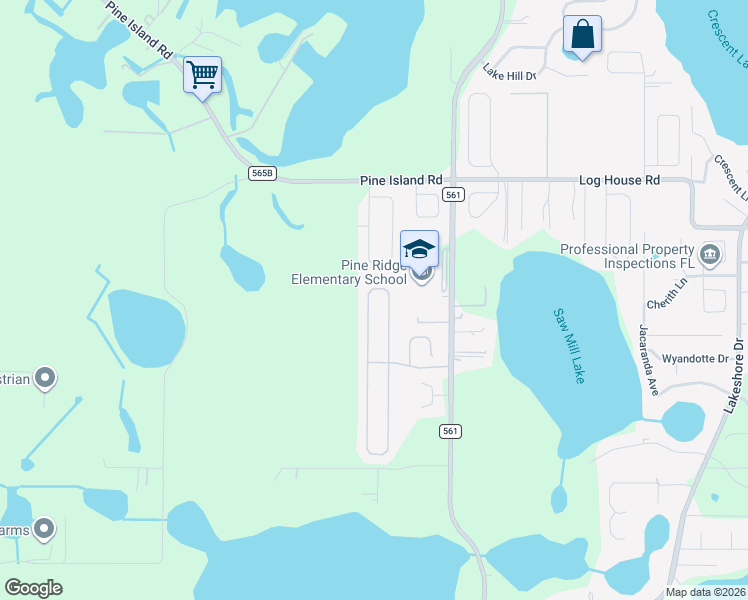 map of restaurants, bars, coffee shops, grocery stores, and more near 10043 Lenox Street in Clermont