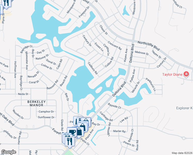 map of restaurants, bars, coffee shops, grocery stores, and more near 4376 Collins Road in Spring Hill