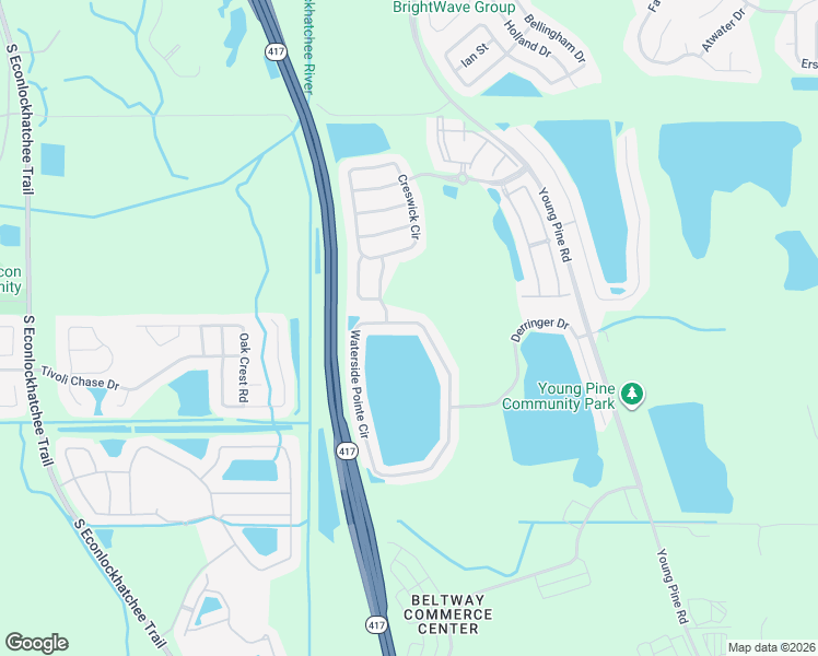map of restaurants, bars, coffee shops, grocery stores, and more near 4440 Waterside Pointe Circle in Orlando