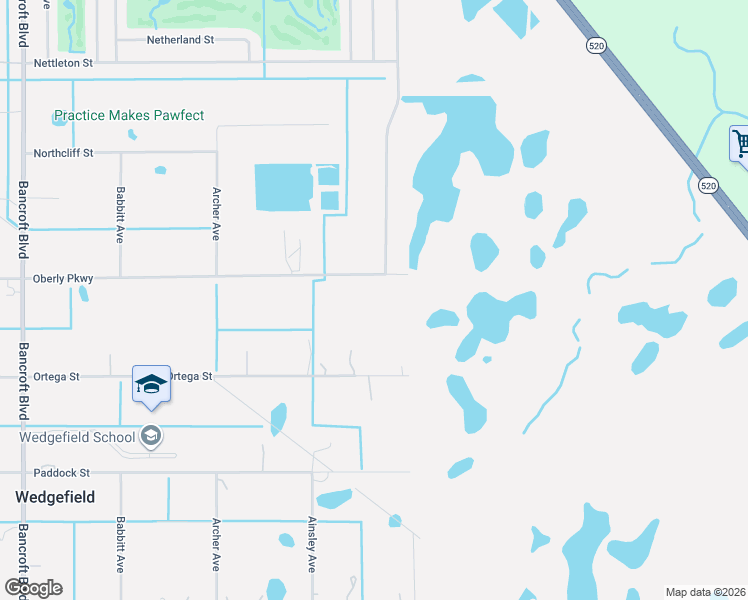 map of restaurants, bars, coffee shops, grocery stores, and more near 20924 Oberly Parkway in Orlando