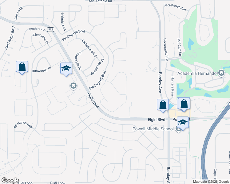 map of restaurants, bars, coffee shops, grocery stores, and more near 14485 Arborglades Drive in Spring Hill