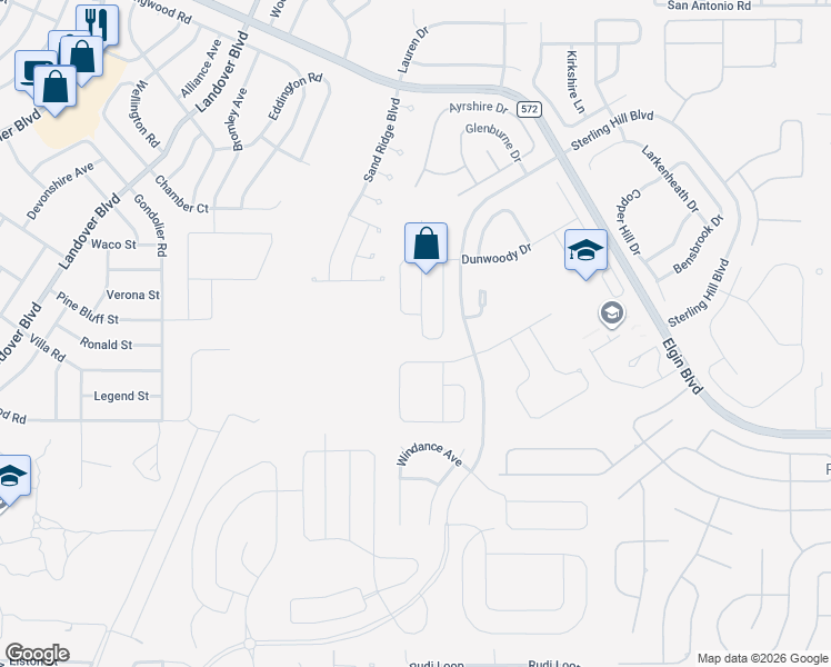 map of restaurants, bars, coffee shops, grocery stores, and more near 13250 Mandalay Place in Spring Hill