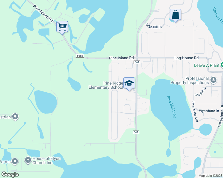 map of restaurants, bars, coffee shops, grocery stores, and more near 10043 Lenox Street in Clermont