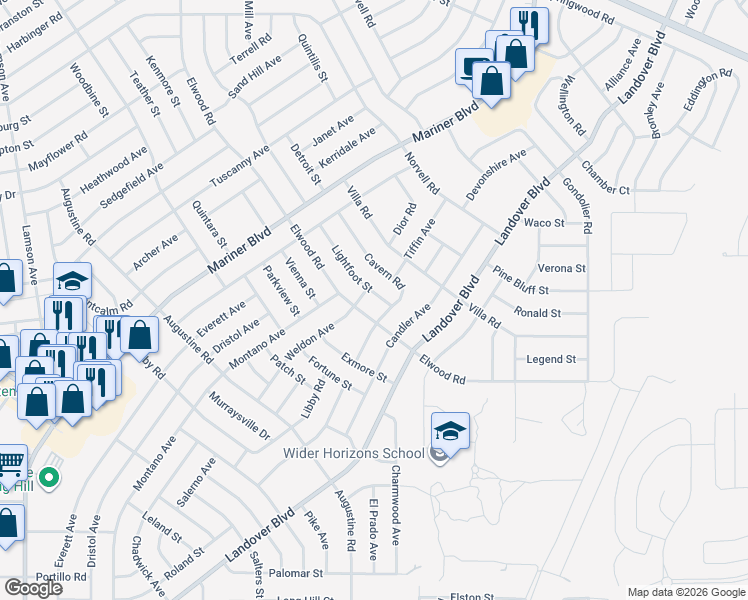 map of restaurants, bars, coffee shops, grocery stores, and more near 4305 Lightfoot Street in Brooksville