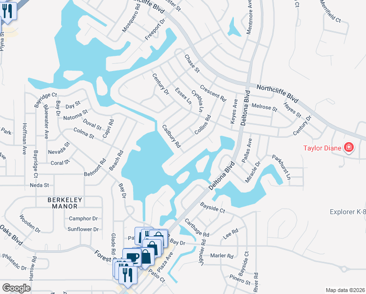 map of restaurants, bars, coffee shops, grocery stores, and more near 4376 Collins Road in Spring Hill